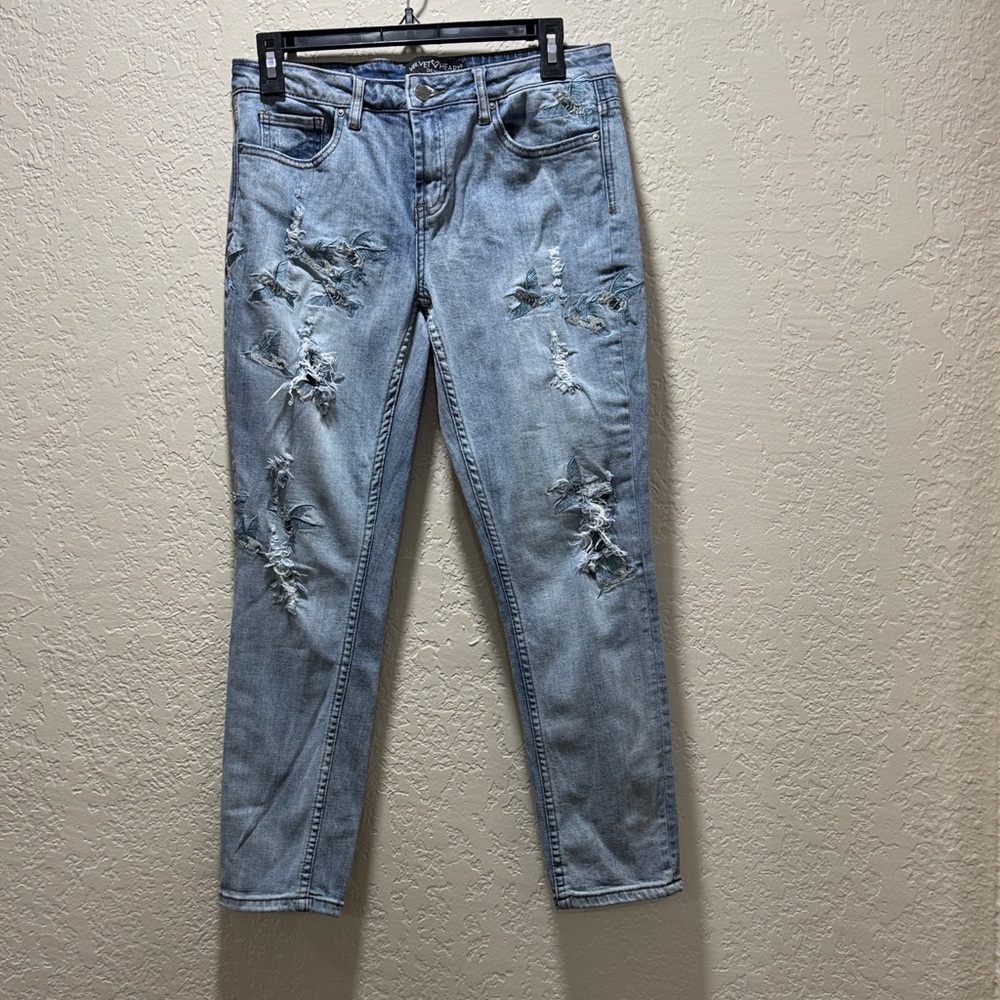 Velvet Heart Light Blue Distressed Boyfriend Jeans